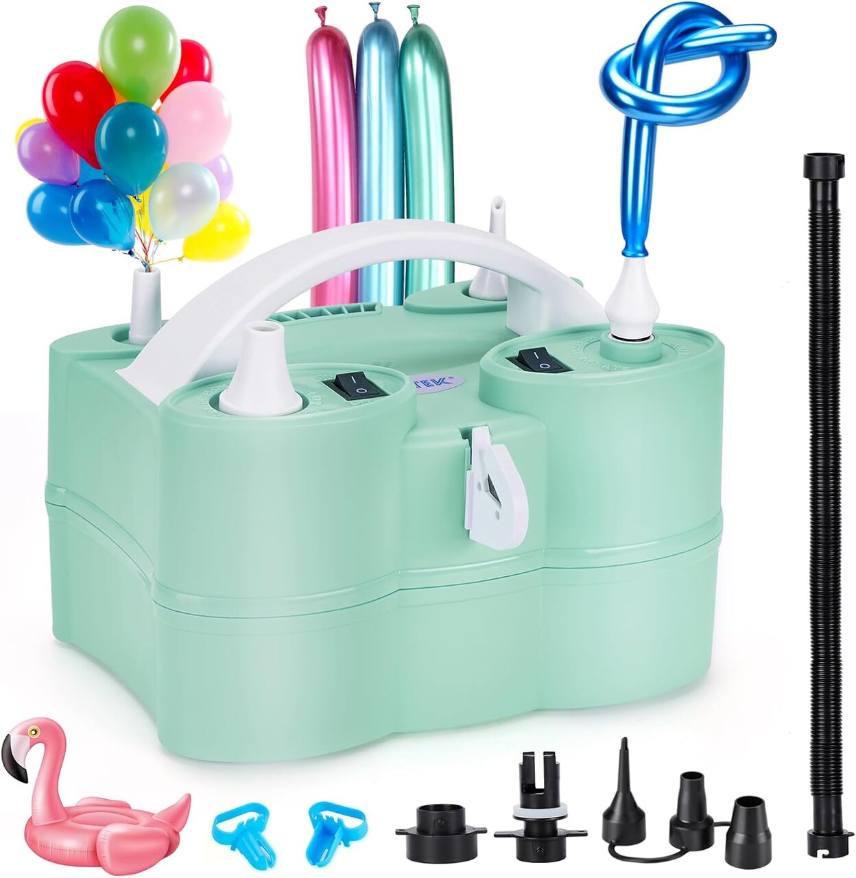 Air Pump for Inflatables and Balloon Electric Air Balloon Pump 600W for Latex 260Q Foil Balloons with Hose Extension Quick-Fill Inflator Deflator